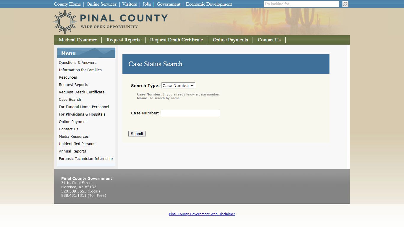 Case Search - Pinal County